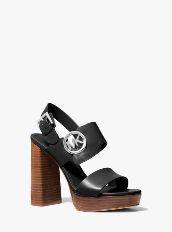 Damske Sandále Michael Kors Summer Leather Platform Čierne - Topanky Michael Kors Akcia | HKRCX-6048
